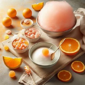 Orangen Zuckerwatte Zucker